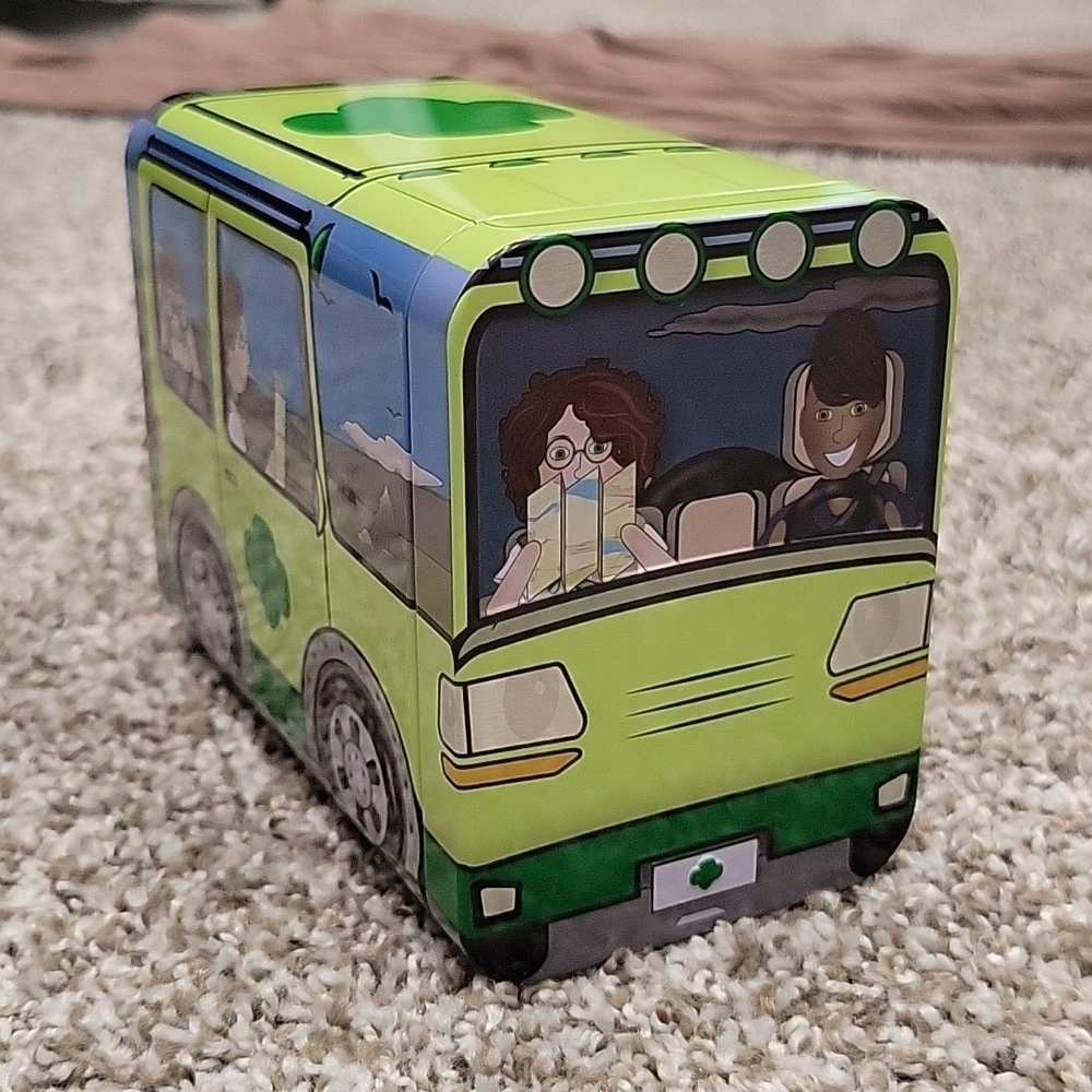 GIRL Scouts Collectible Nut Tin 2019 Green Jeep Bus
